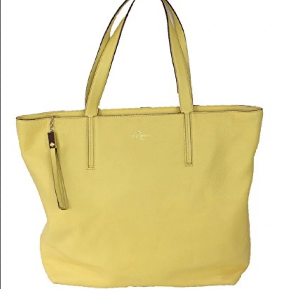 Kate Spade 'Grey Street' Leather Elliot Shopper Tote, Lemoncello